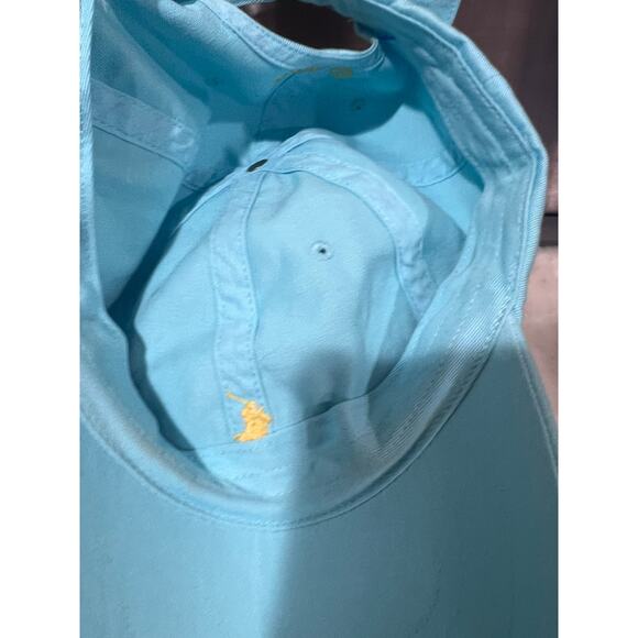 Polo Ralph Lauren Men’s Baseball Cap Blue Hat Yellow Pony Logo Strapback - Picture 5 of 7